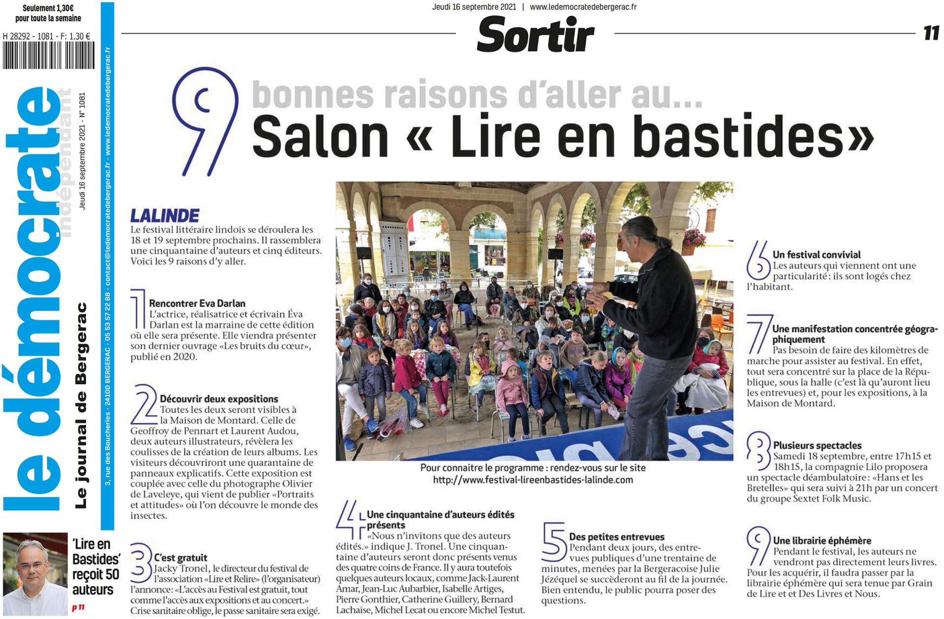 Article le democrate 16 09 2021