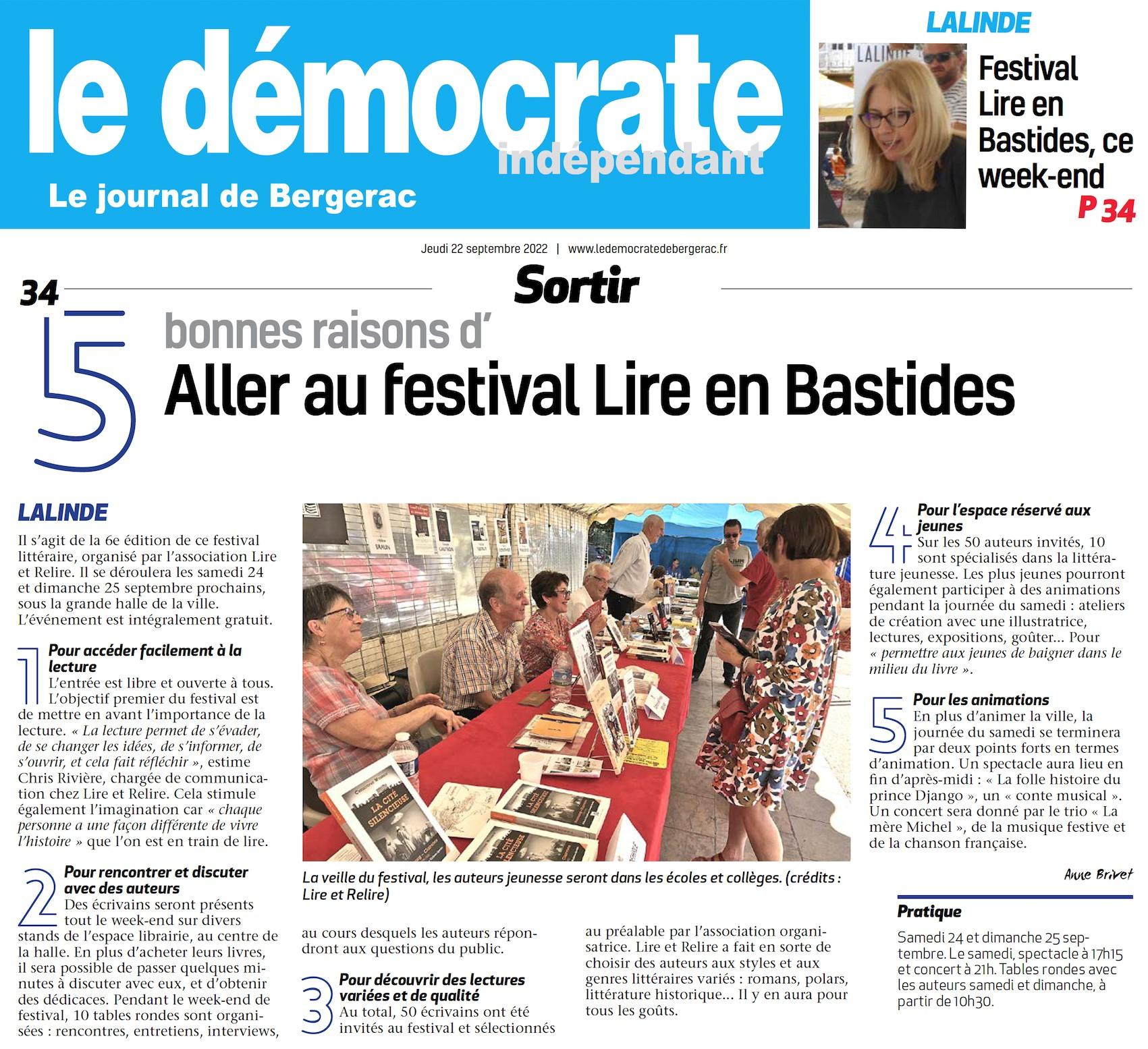 Le democrate du 22 09 2022