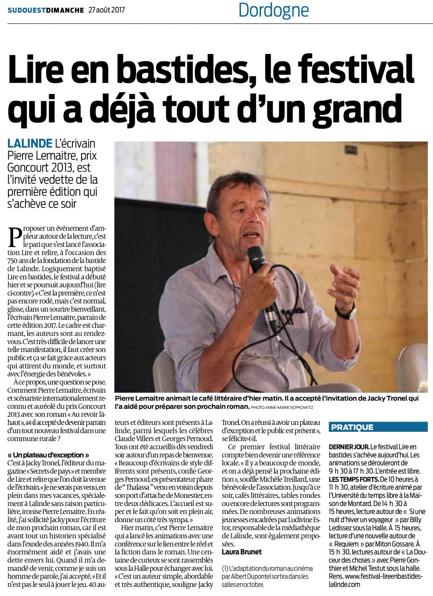 Lireenbatides pierre lemaitre sud ouest dimanche 27 08 2017