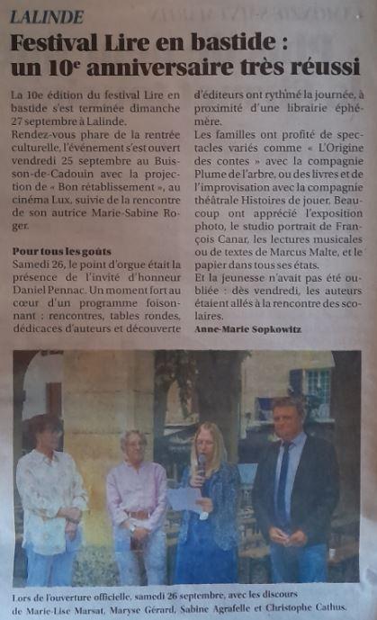 Sud ouest 29 septembre